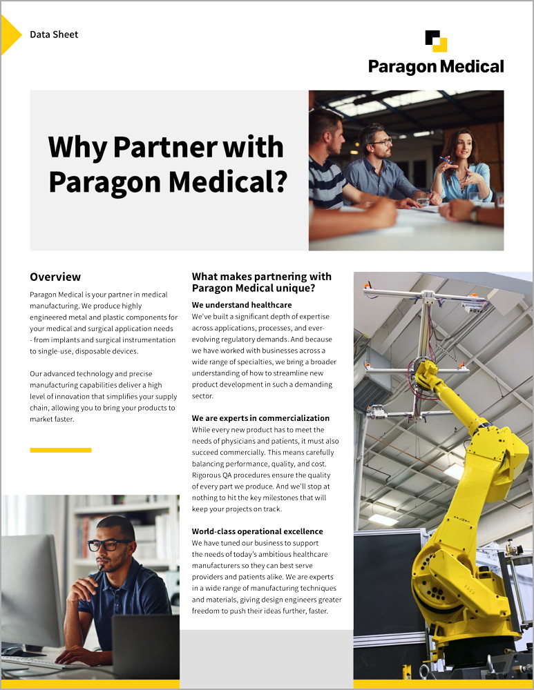 Datasheet: Why Partner with Paragon Medical?